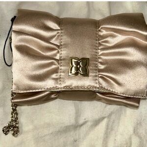 Evening Satin Clutch Bag with Gold Accent BCBG Maxazria NWOT